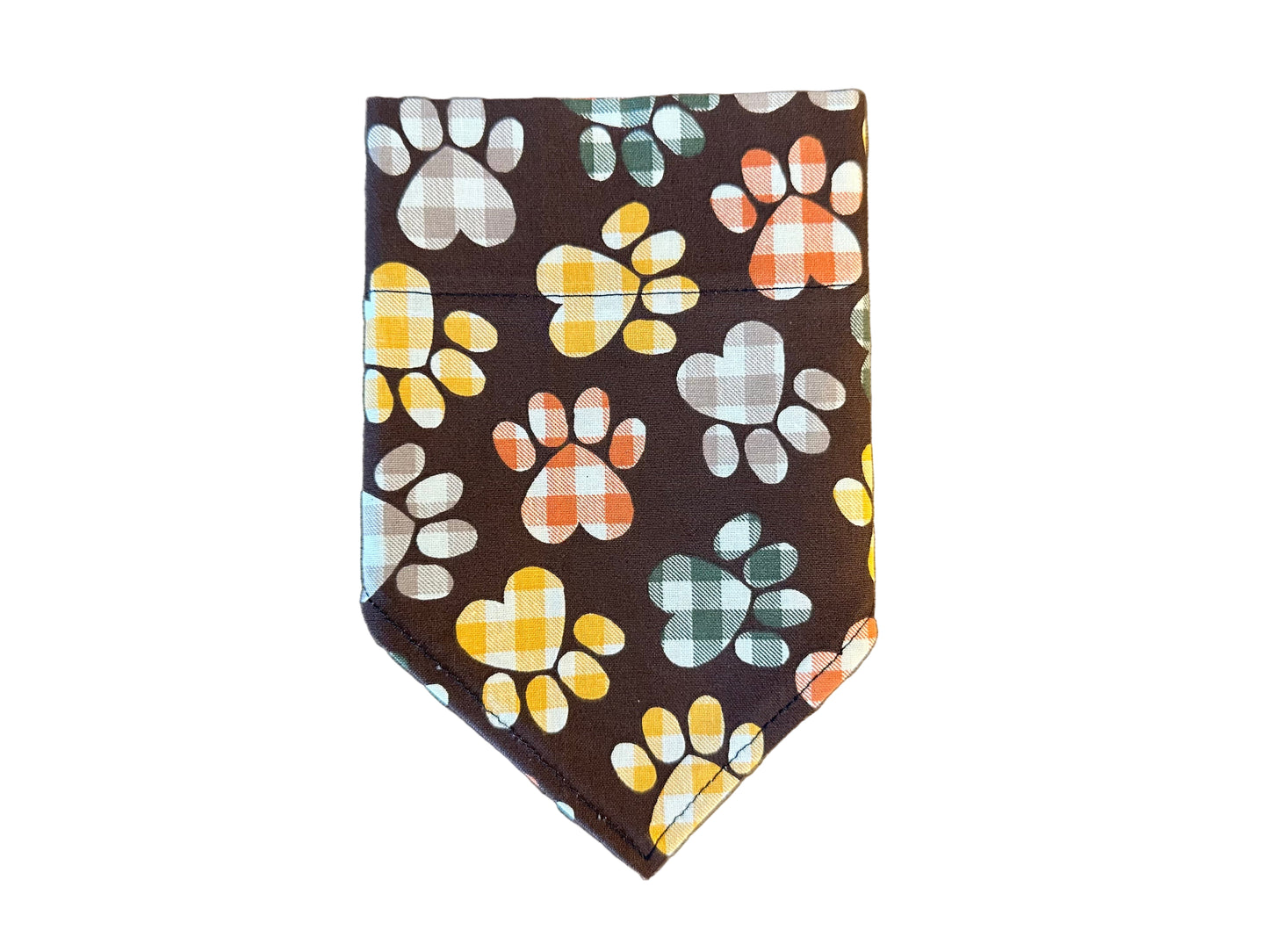Paw Prints | Neutral Plaid | Bandana