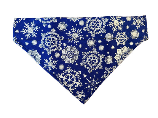 Snowflakes | Blue + Silver | Bandana