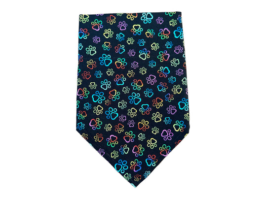 Paw Prints | Tie Dye Outline | Bandana
