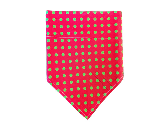 Polka Dot | Red + Green | Bandana