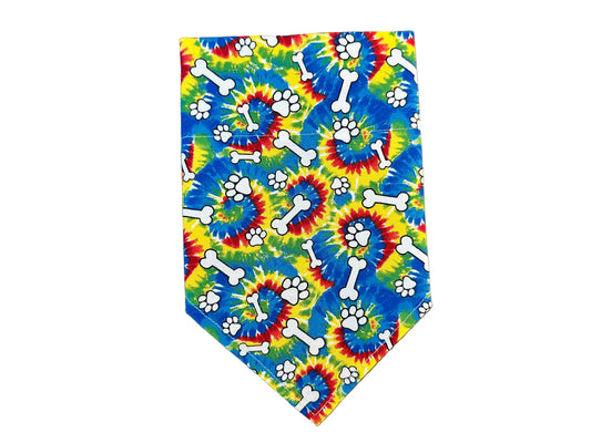 Paw Prints + Bones | Tie Dye | Bandana