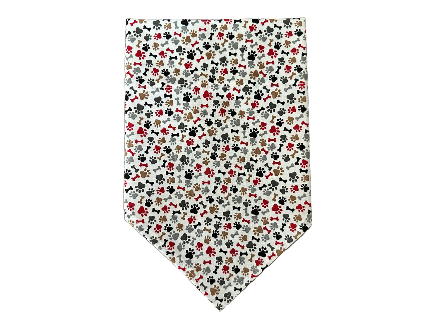 Tiny Paw Prints + Bones | White | Bandana
