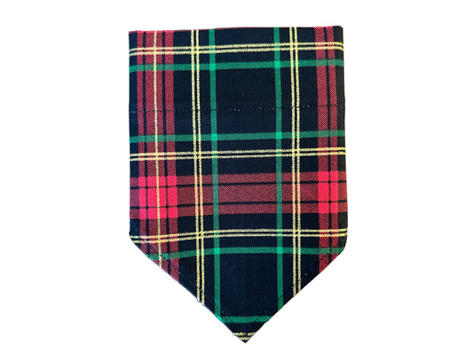 Plaid | Red, Green, Black + Gold | Bandana