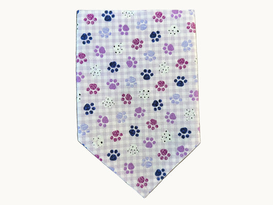 Paw Prints | Purple Gingham | Bandana