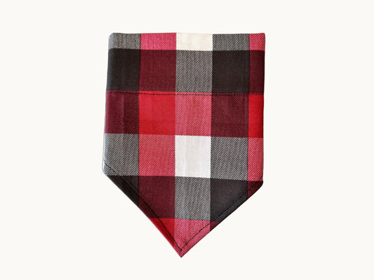 Plaid | Red + Black + White | Bandana