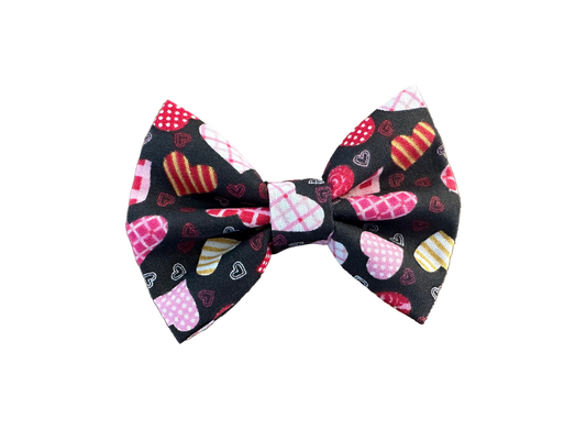 Metallic Hearts | Black | Bow Tie