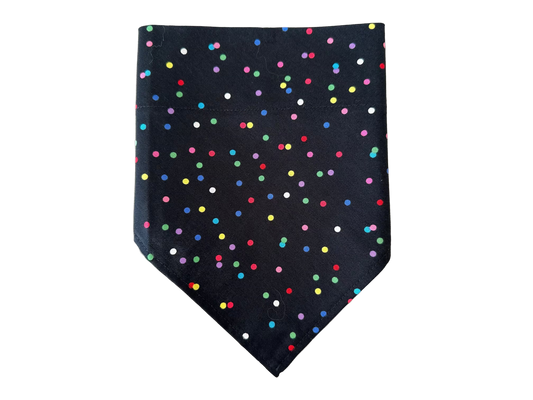 Polka Dot | Black + Rainbow | Bandana