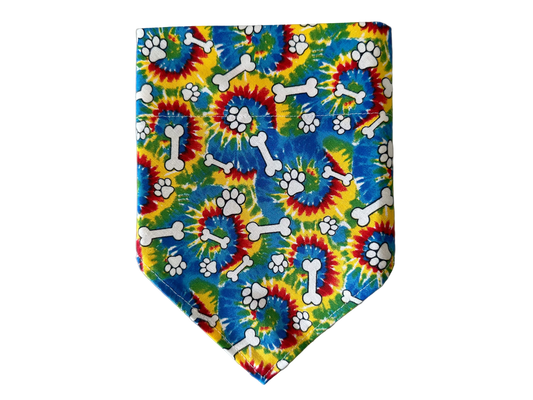 Paw Prints + Bones | Tie Dye | Bandana