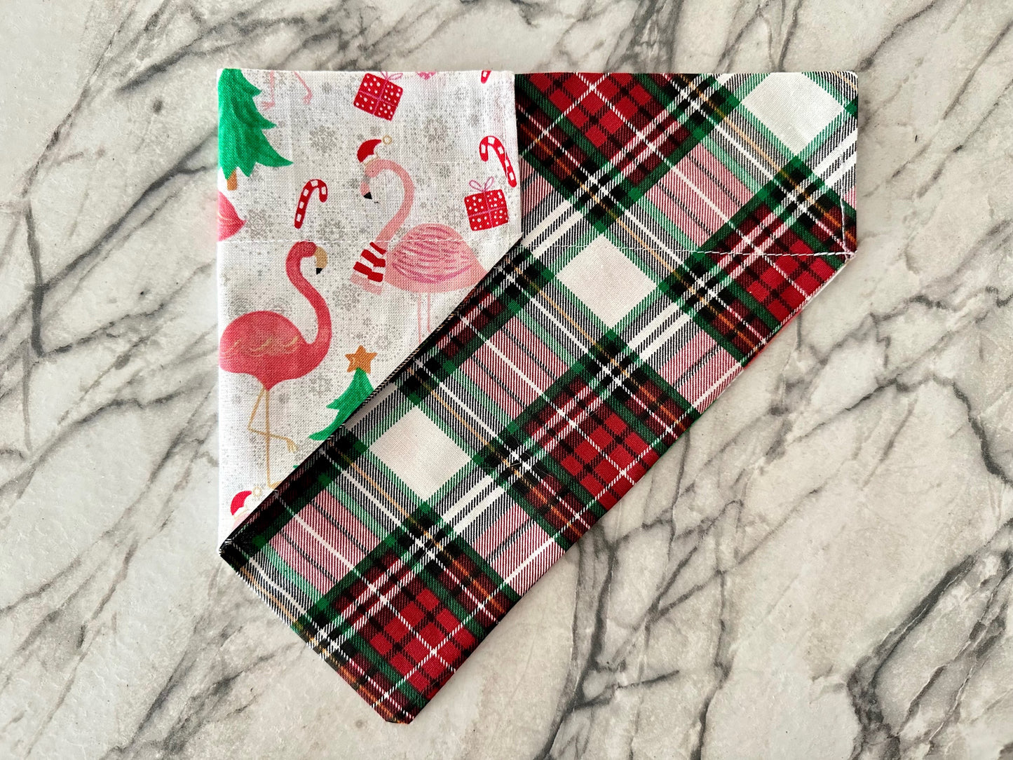 Plaid | White, Red + Green