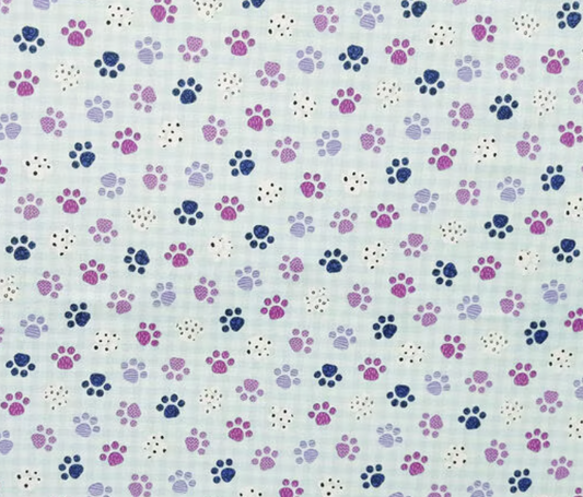 Paw Prints | Blue Gingham