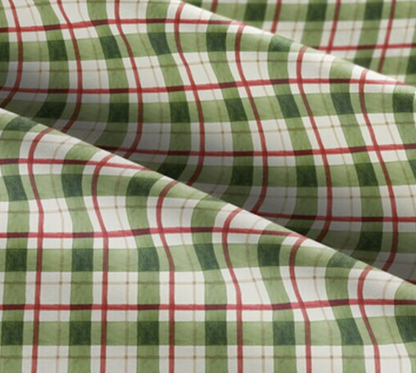 Plaid | Green, Red + White